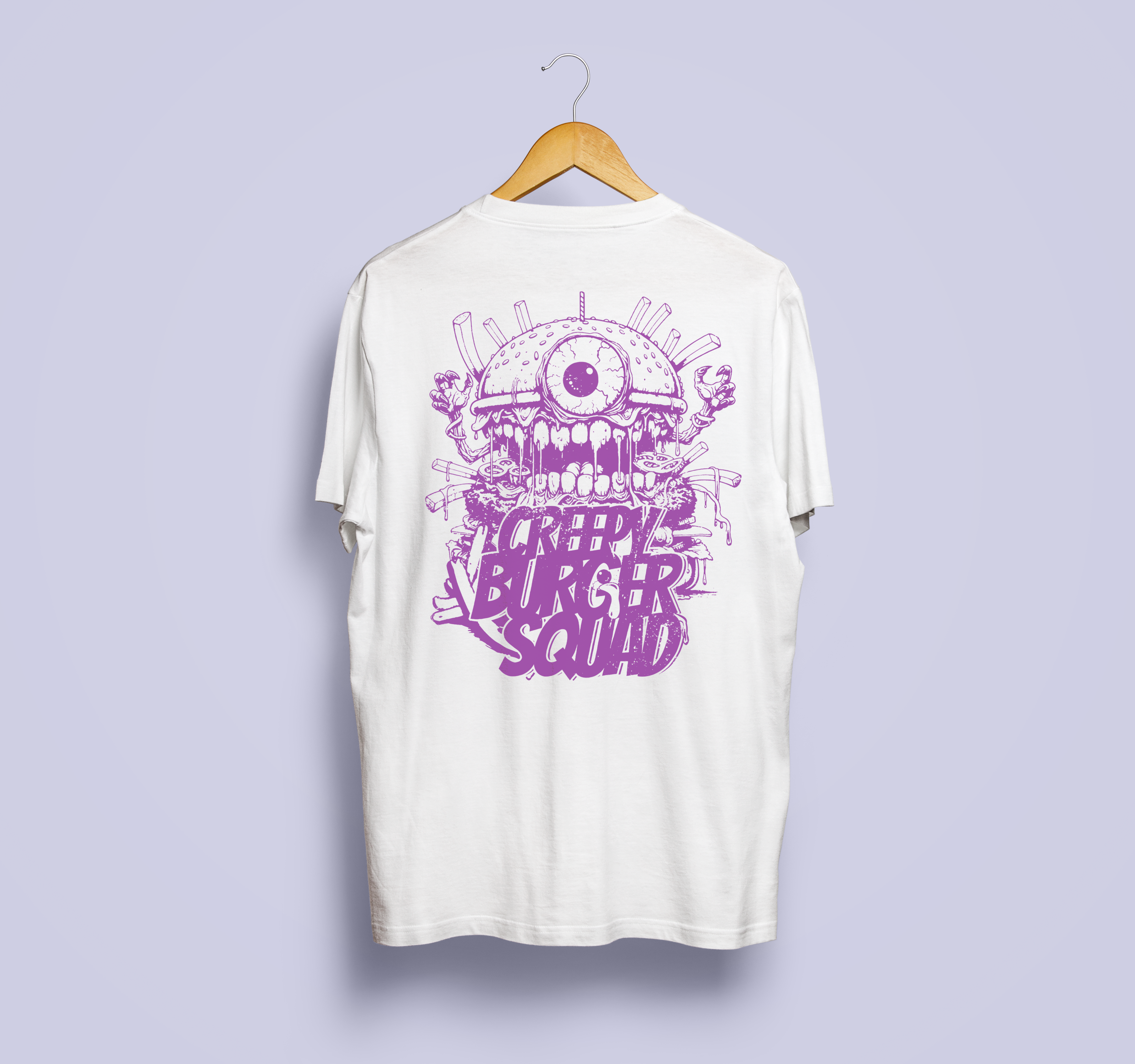 Creepy Burger Squad - Unisex back print - Organic shirt