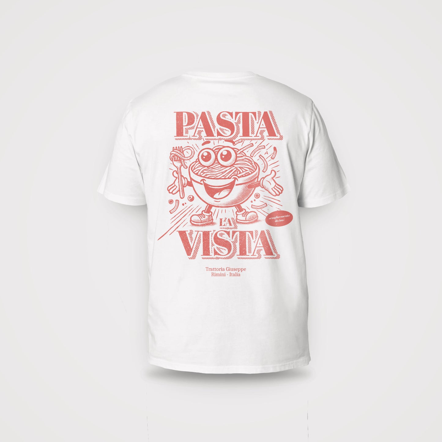 "Pasta La Vista" - Unisex Shirt aus qualitativer Bio-Baumwolle - Rückenprint