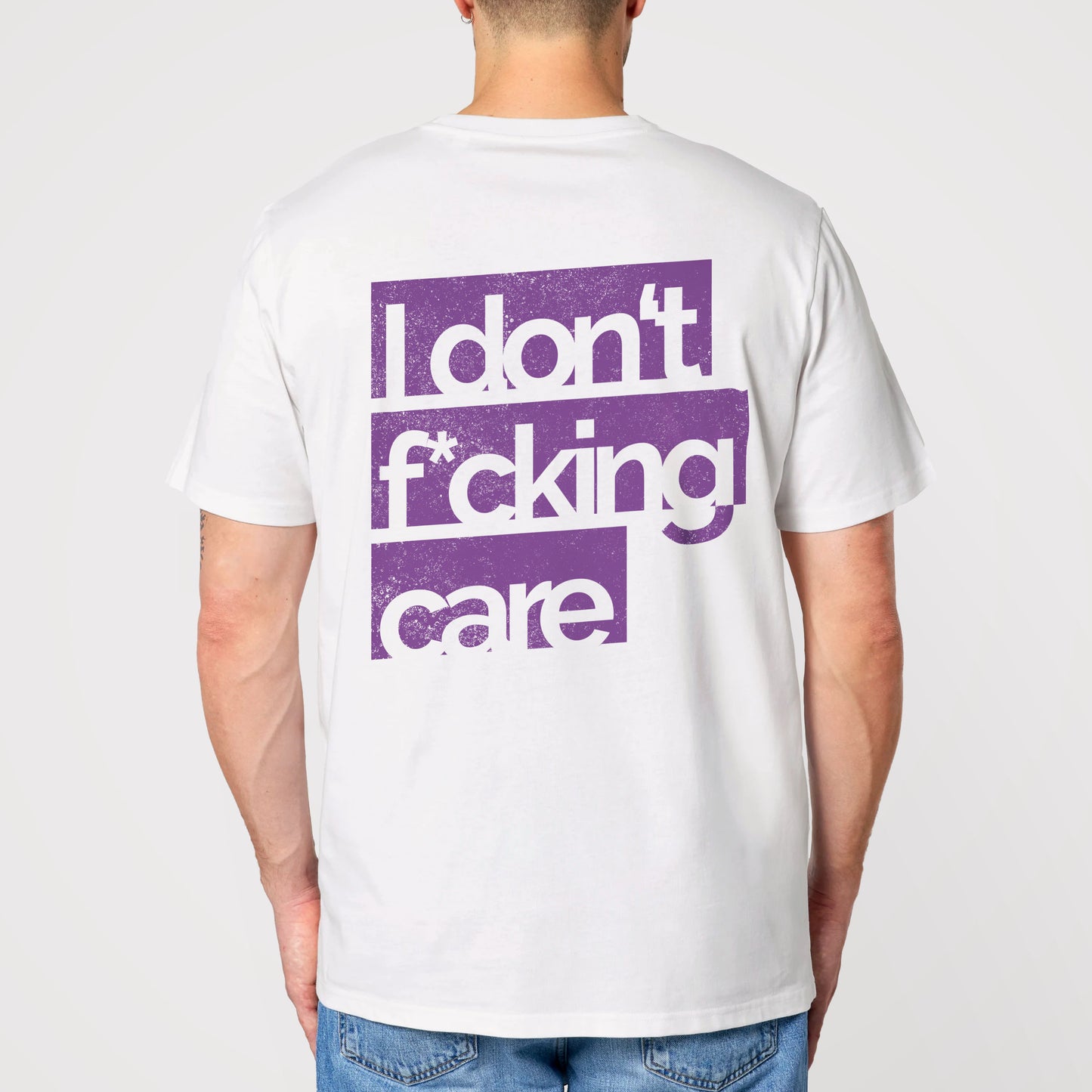 I don't f*cking care - Unisex shirt made of high-quality organic cotton - back print