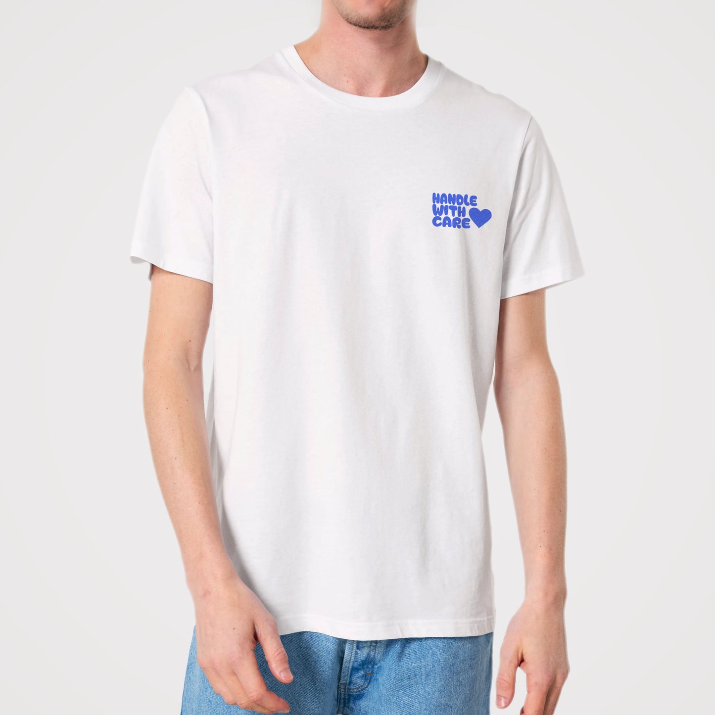 Handle With Care - I Have Feelings Too - Unisex Shirt aus qualitativer Bio-Baumwolle - Rücken- & Frontprint