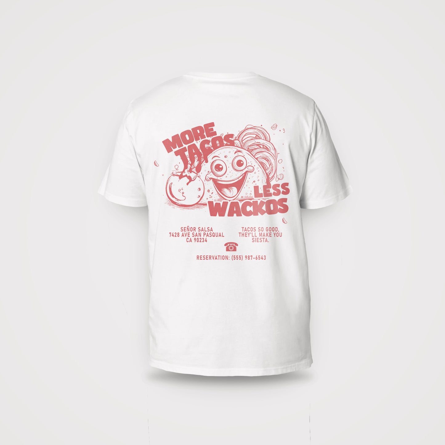 More Tacos, Less Wackos - Senor Salsa - Organic Unisex Shirt mit Rückenprint