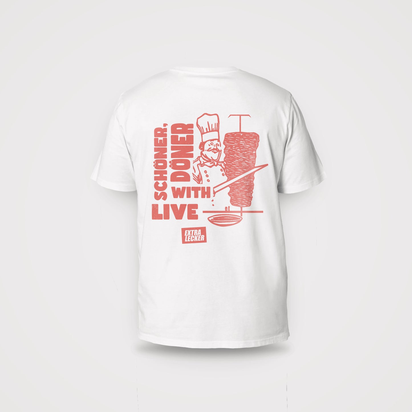 "Live Schöner With Döner" - Bite & Banter - Organic Unisex Shirt mit Rückenprint