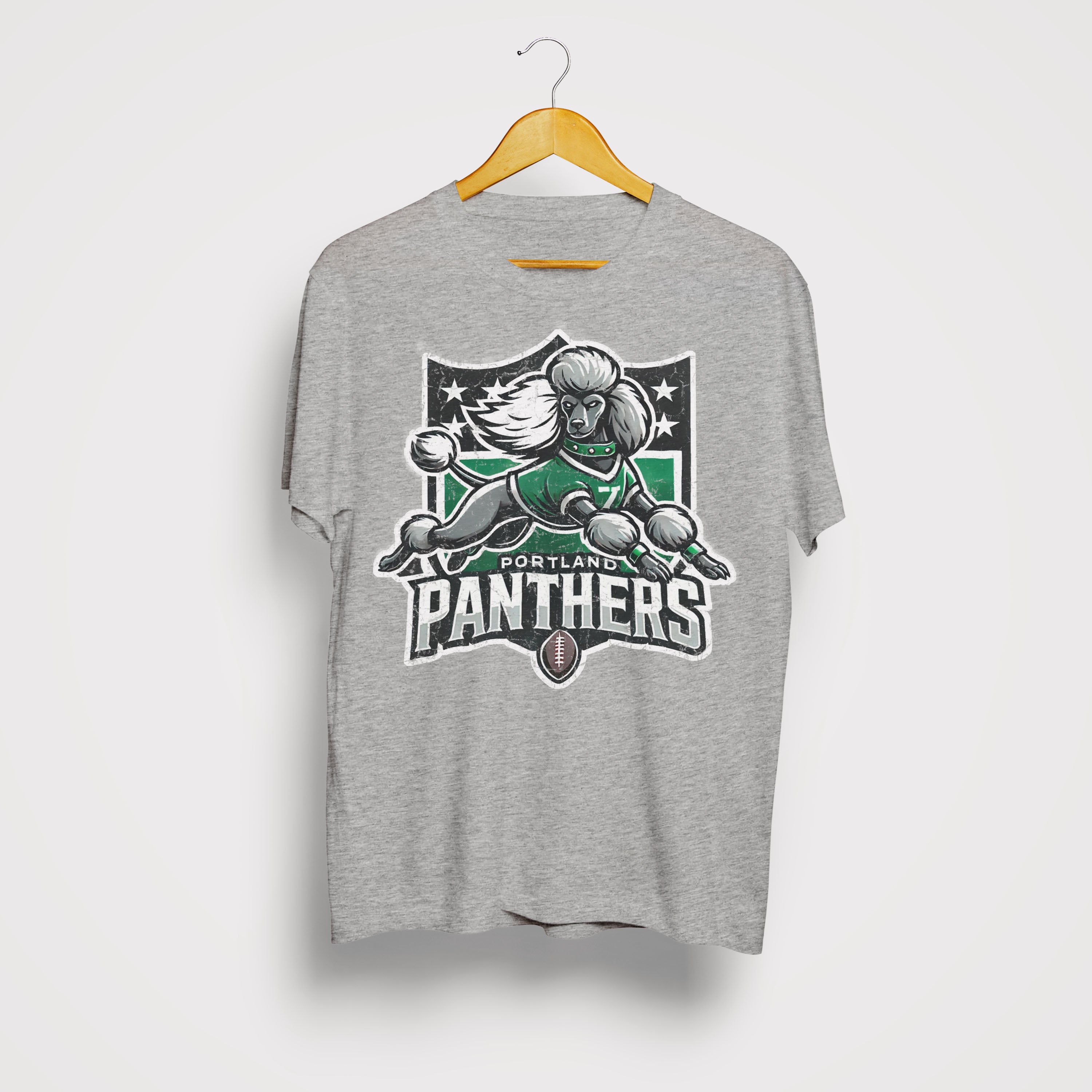 Portland Panthers - Maglia organica unisex con stampa vintage sul petto