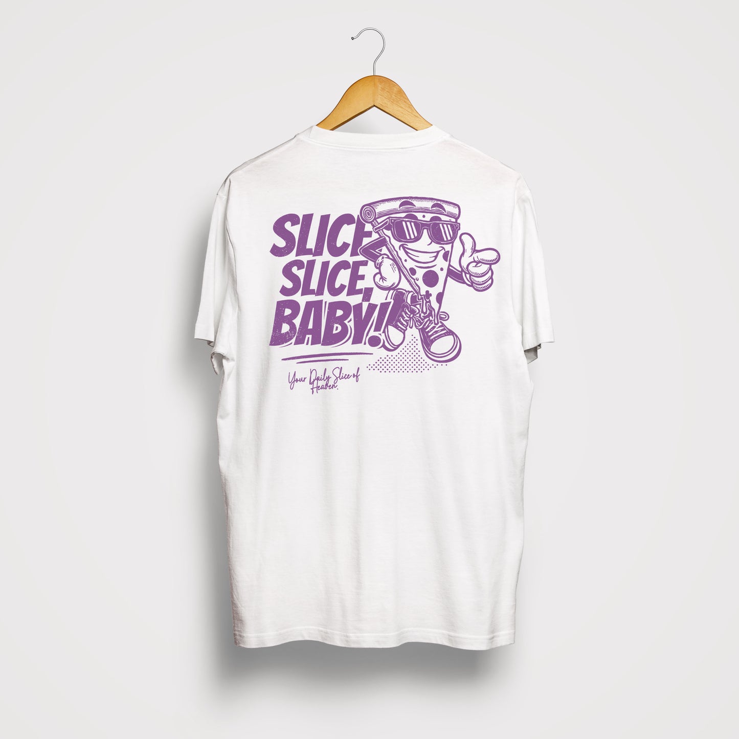 "Slice, Slice, Baby!" - Bite & Banter - Purple - Organic Unisex Shirt with back print