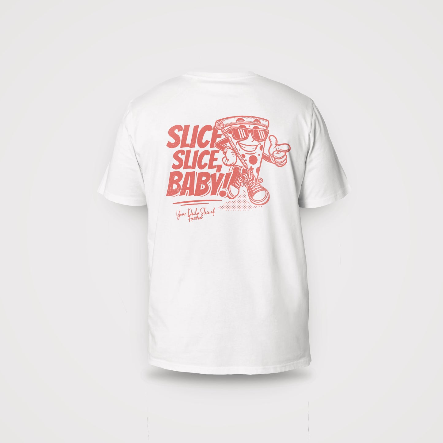 "Slice, Slice, Baby!" - Bite & Banter - Organic Unisex Shirt mit Rückenprint
