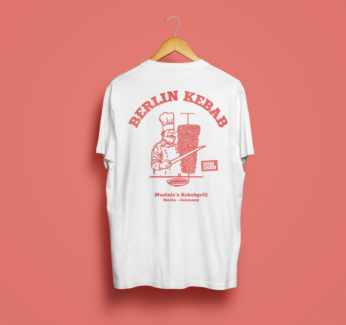 Mustafas Berlin Kebab - Unisex Shirt aus qualitativer Bio-Baumwolle - Rücken- & Frontprint
