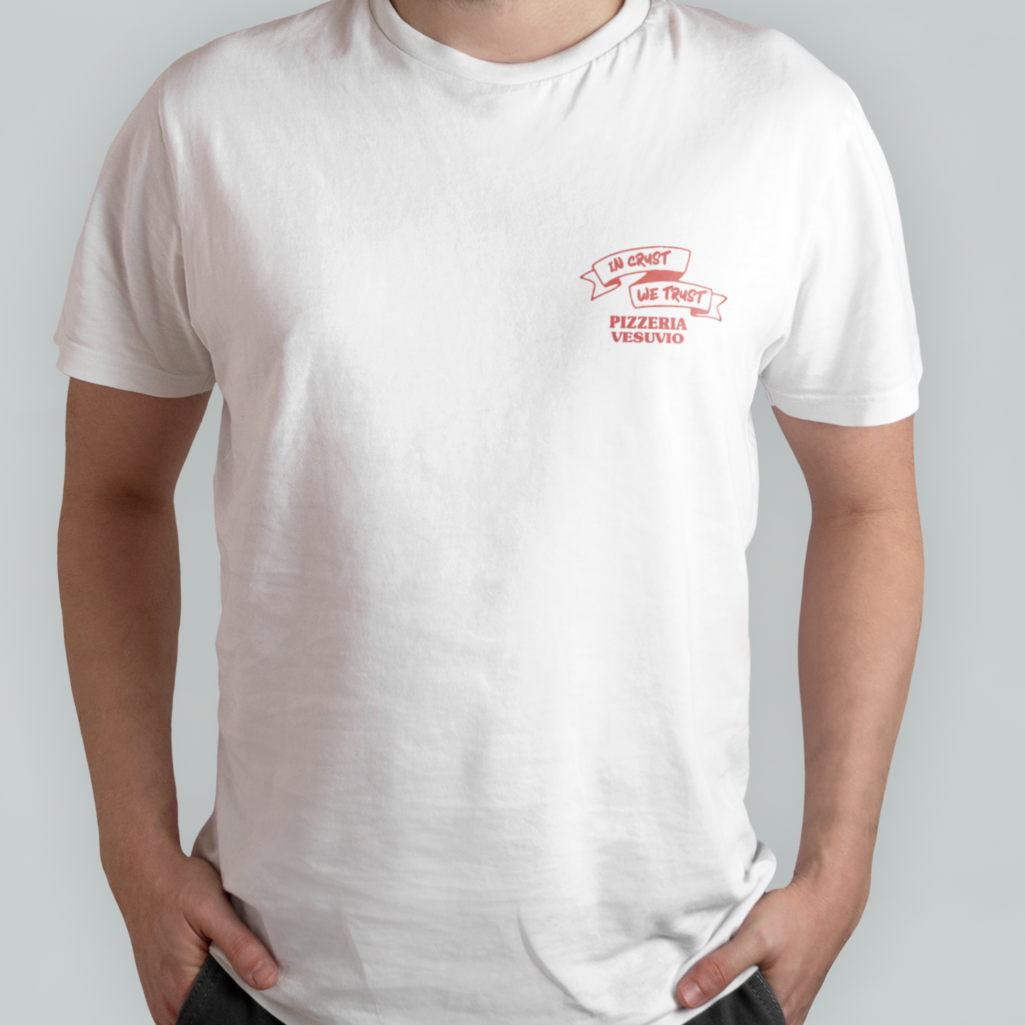 In Crust we Trust - Unisex shirt made of high-quality organic cotton - back and front print