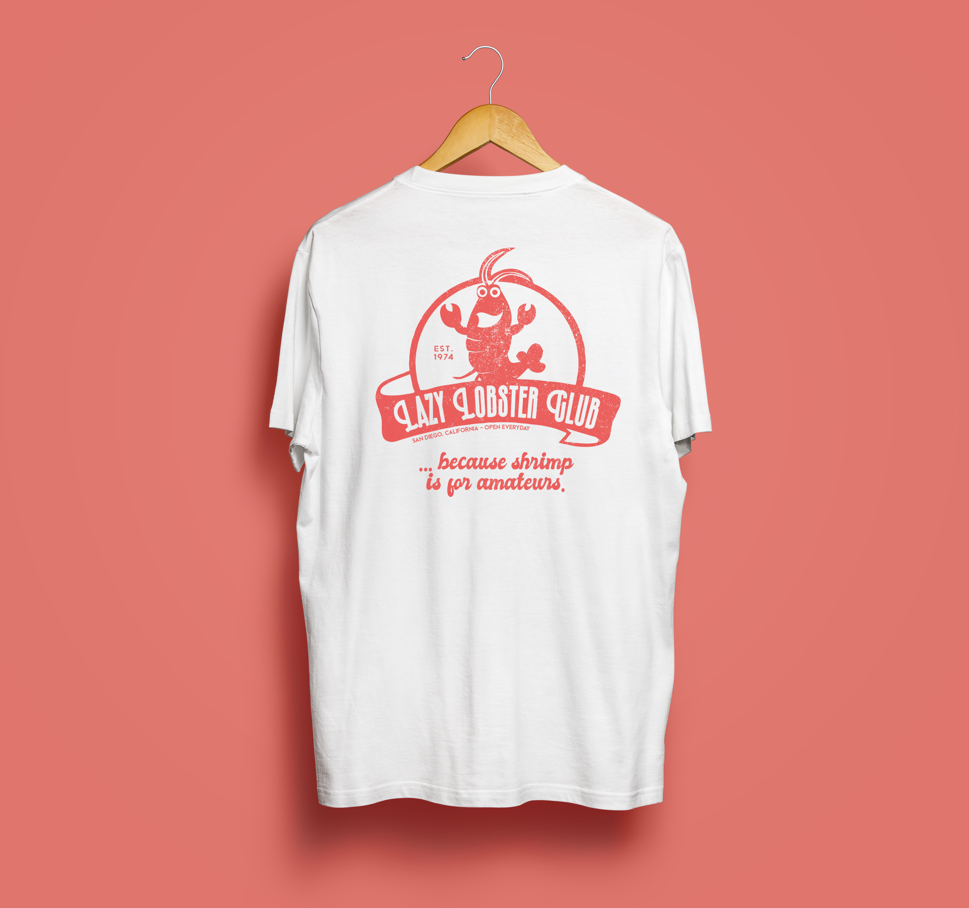 Lazy Lobster Club - maglietta unisex in cotone biologico di alta qualità - stampa sul davanti e sul retro