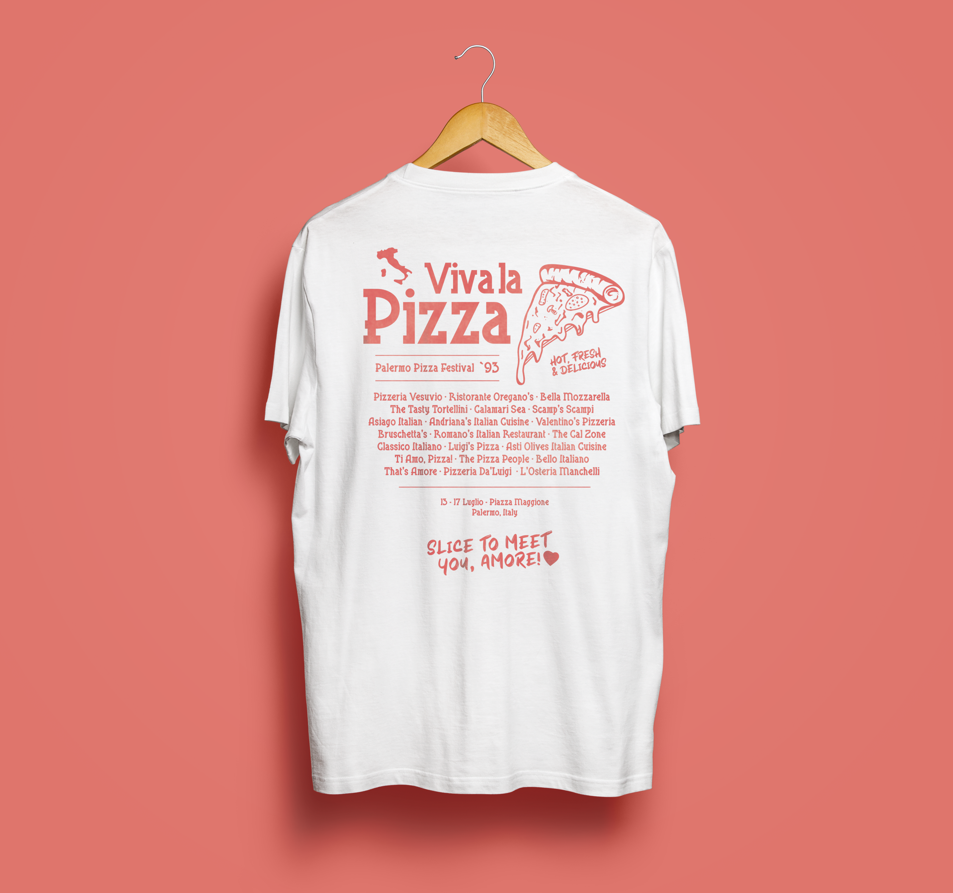 Viva La Pizza - Maglietta unisex in cotone biologico di alta qualità - stampa sul davanti e sul retro