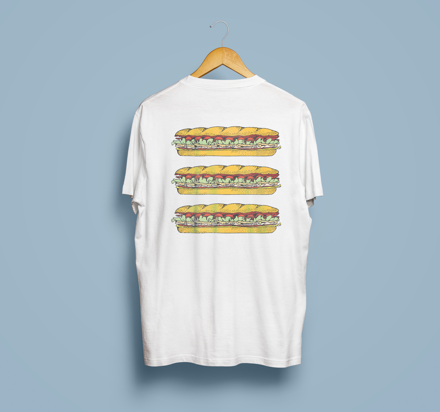 Sub-Sandwich - Unisex Shirt aus qualitativer Bio-Baumwolle - Rückenprint - Organic Shirt