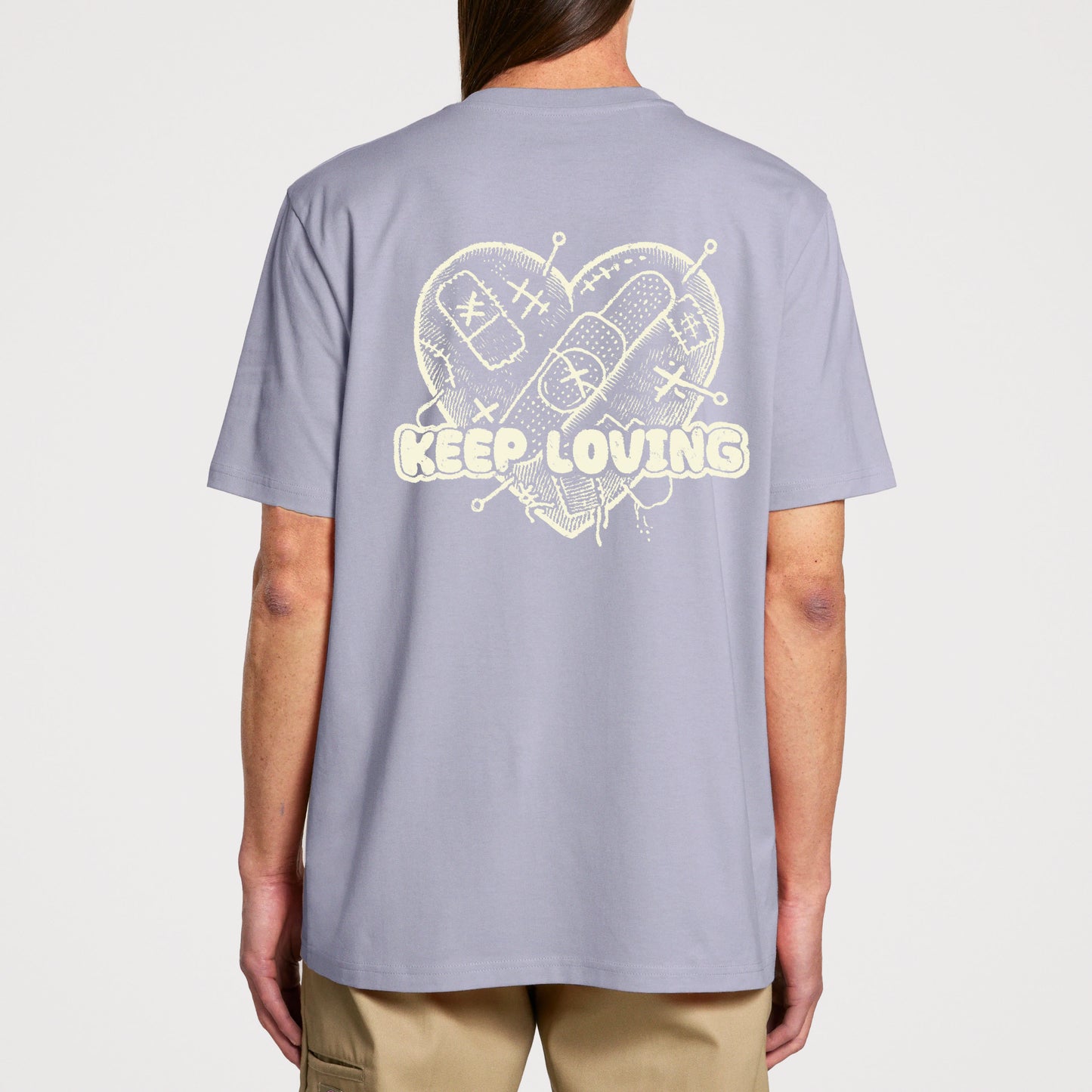 Keep Loving - Lavender - Organic Unisex Shirt with back print