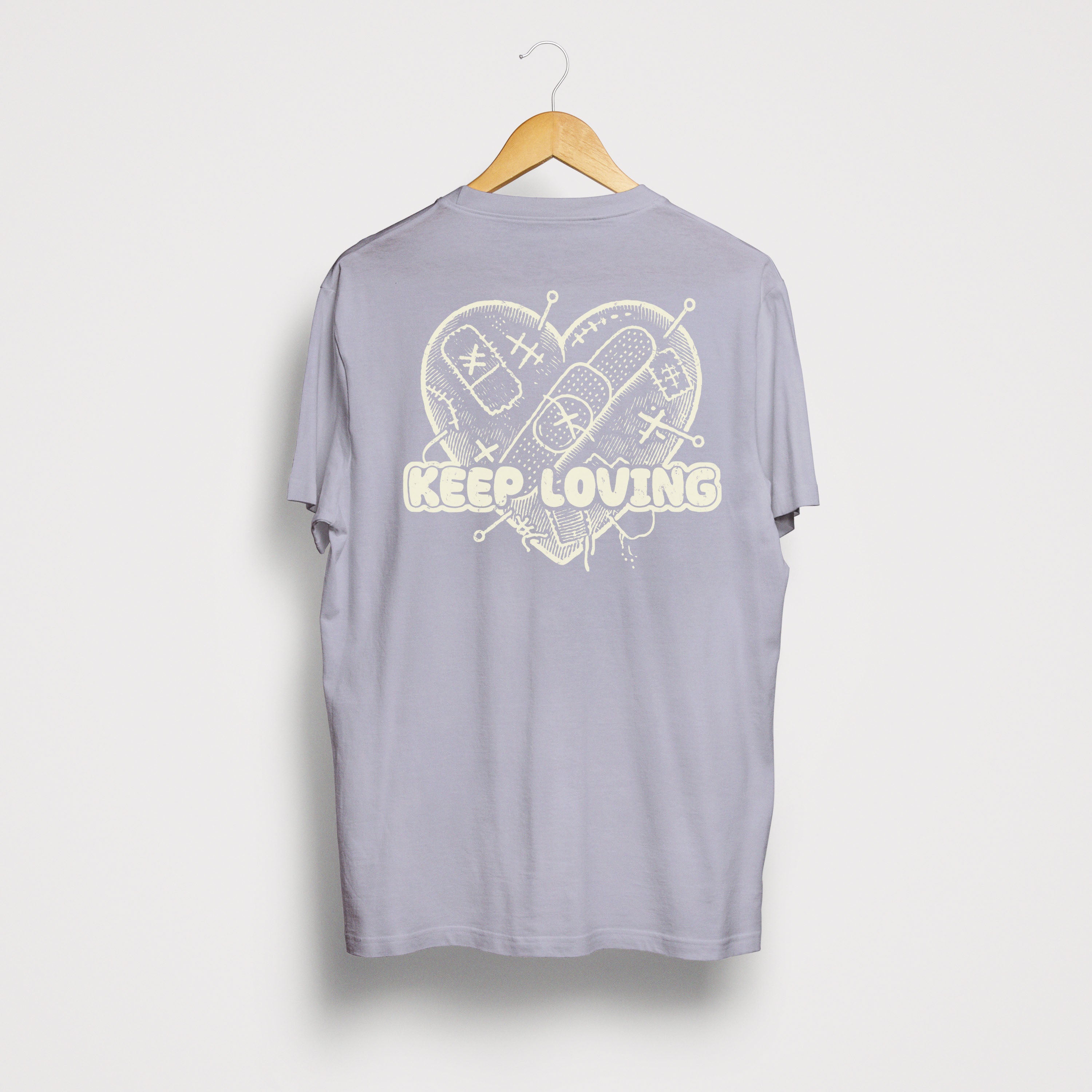 Keep Loving - Lavender - Organic Unisex Shirt with back print