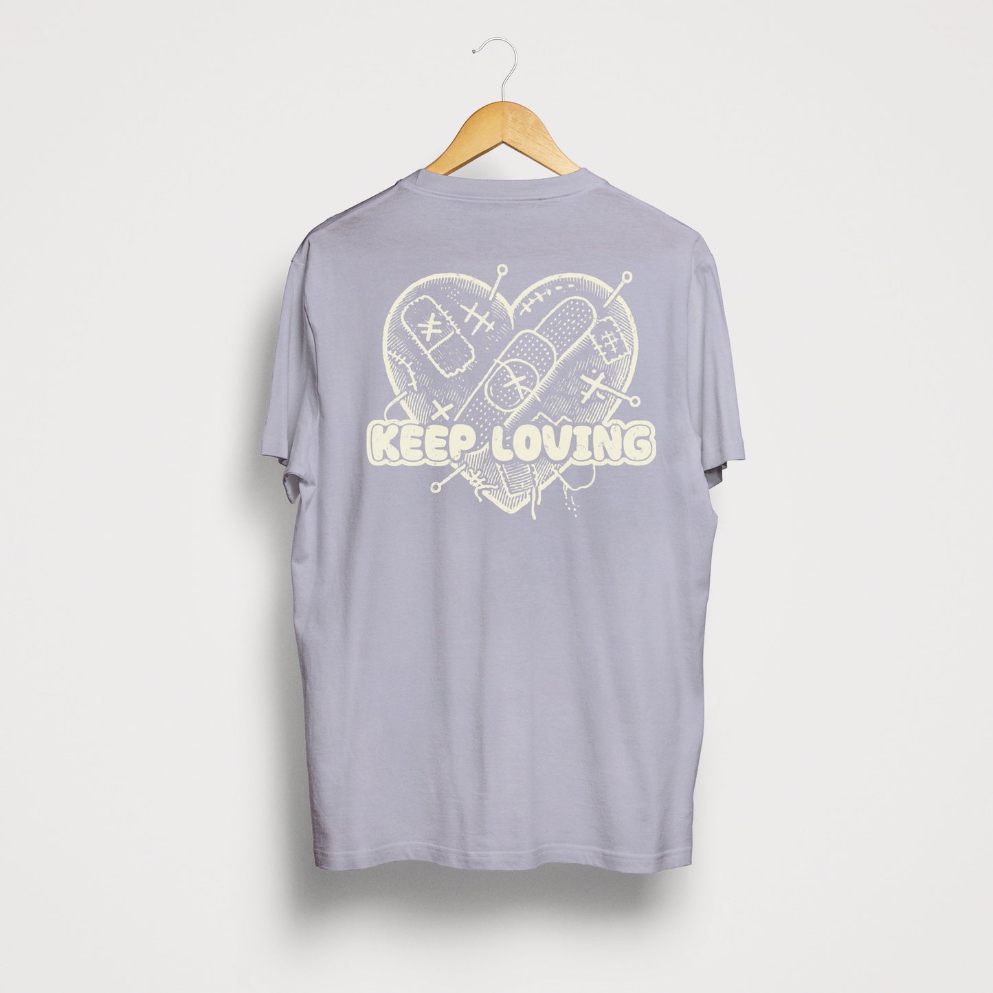 Keep Loving - Lavender - Organic Unisex Shirt with back print