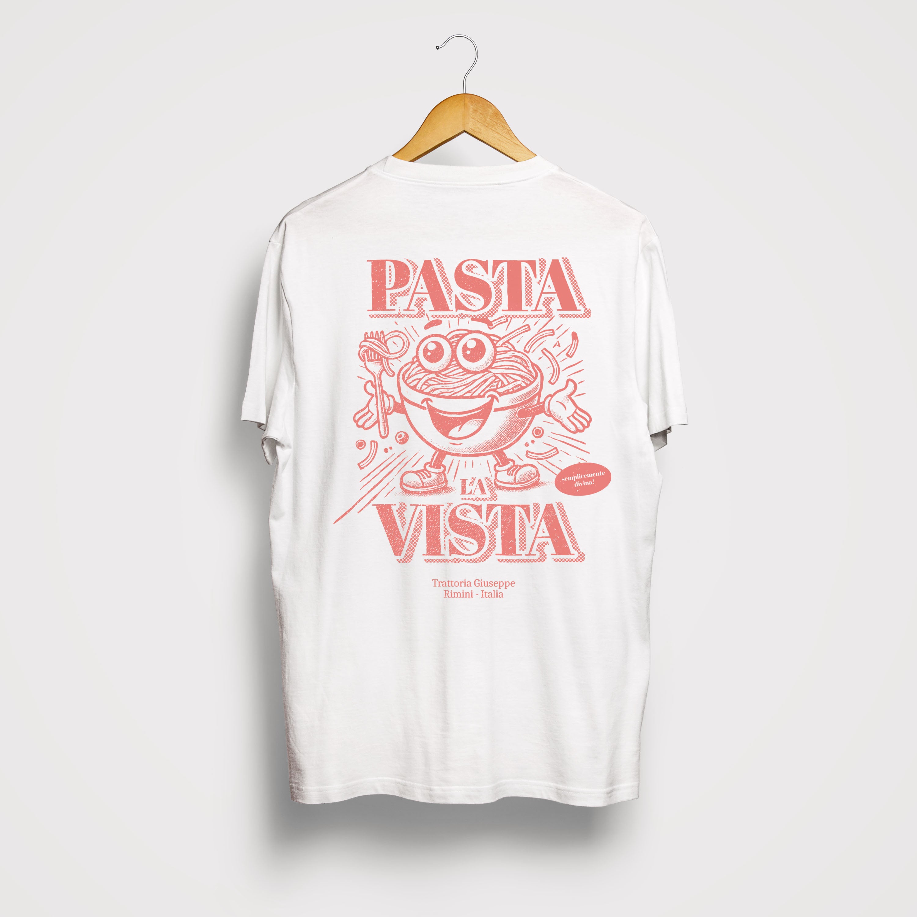 "Pasta La Vista" - Unisex Shirt aus qualitativer Bio-Baumwolle - Rückenprint