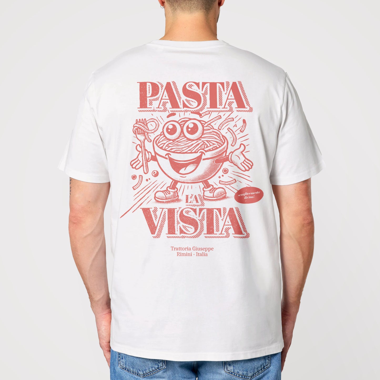 "Pasta La Vista" - Unisex shirt made of high-quality organic cotton - back print