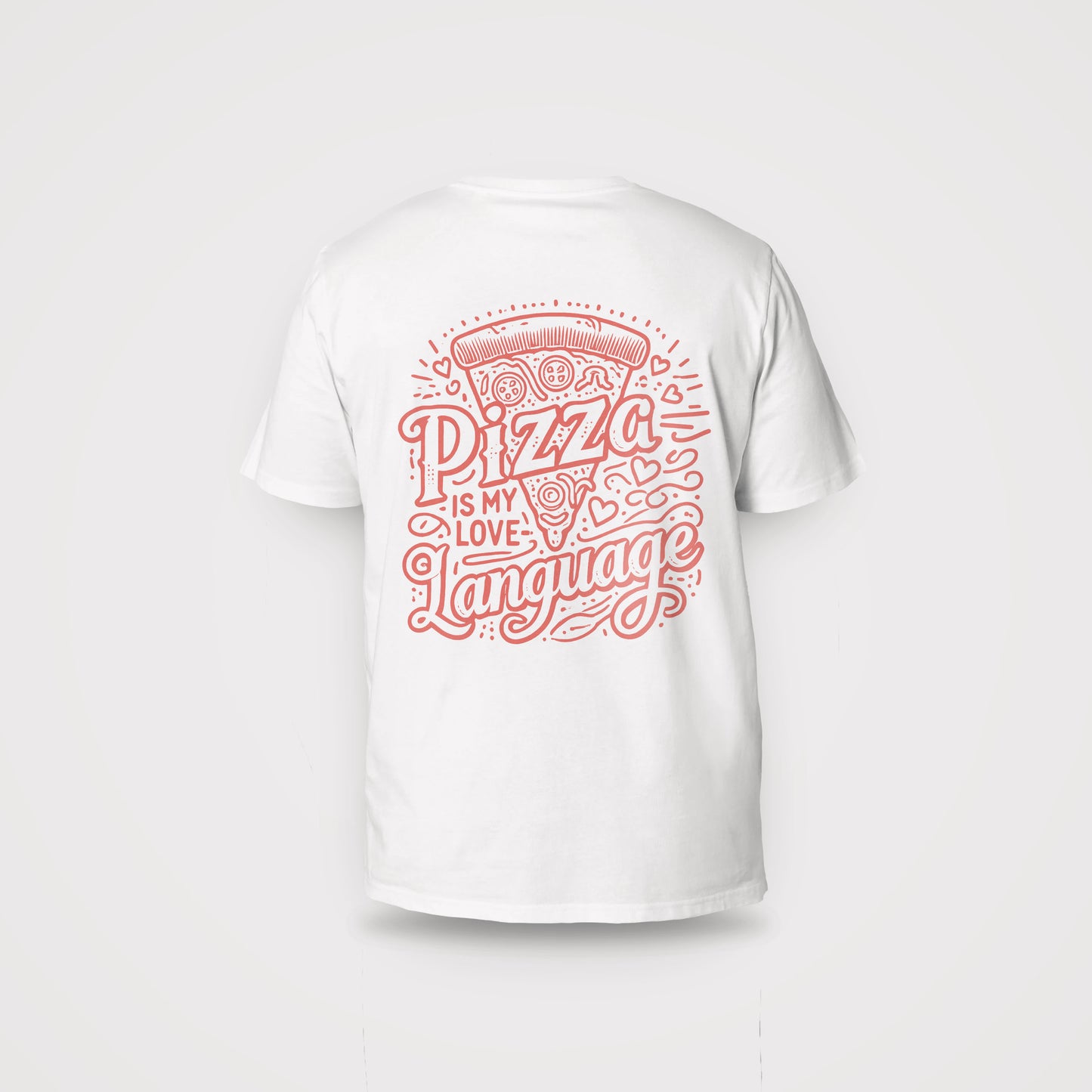 "Pizza is my Lovelanguage" - Bite & Banter - Organic Unisex Shirt mit Rückenprint