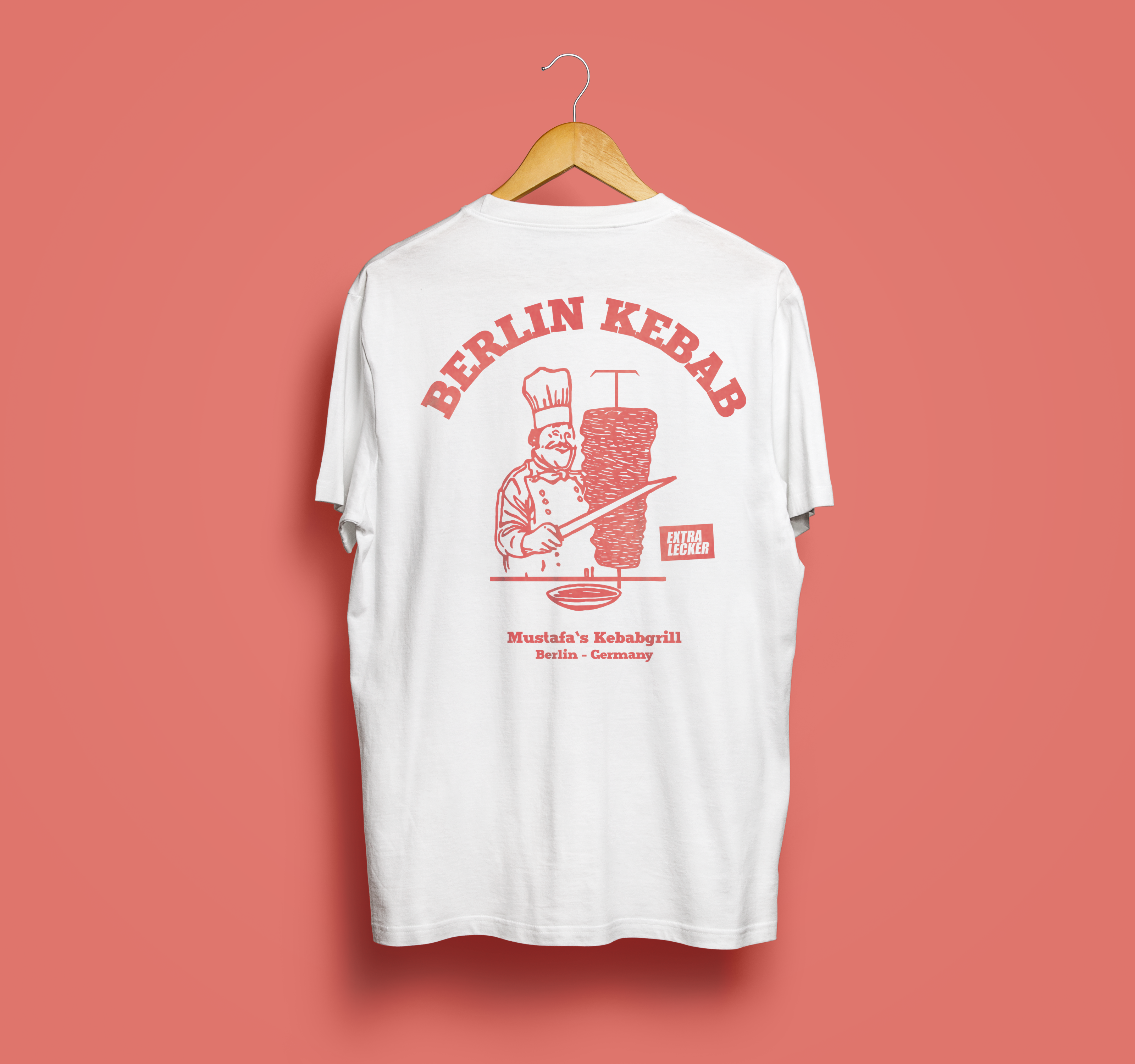 Mustafas Berlin Kebab - Unisex Shirt aus qualitativer Bio-Baumwolle - Rücken- & Frontprint