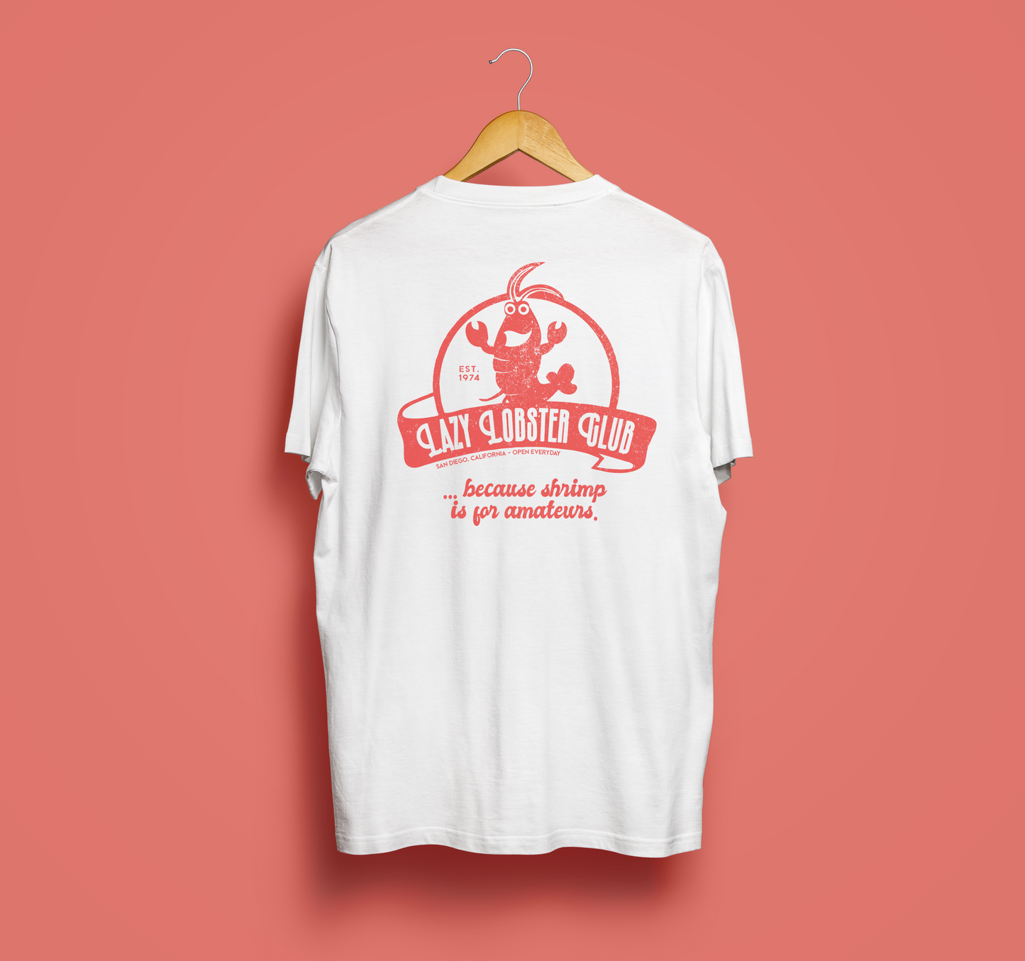 Lazy Lobster Club - Unisex Shirt aus qualitativer Bio-Baumwolle - Rücken- & Frontprint