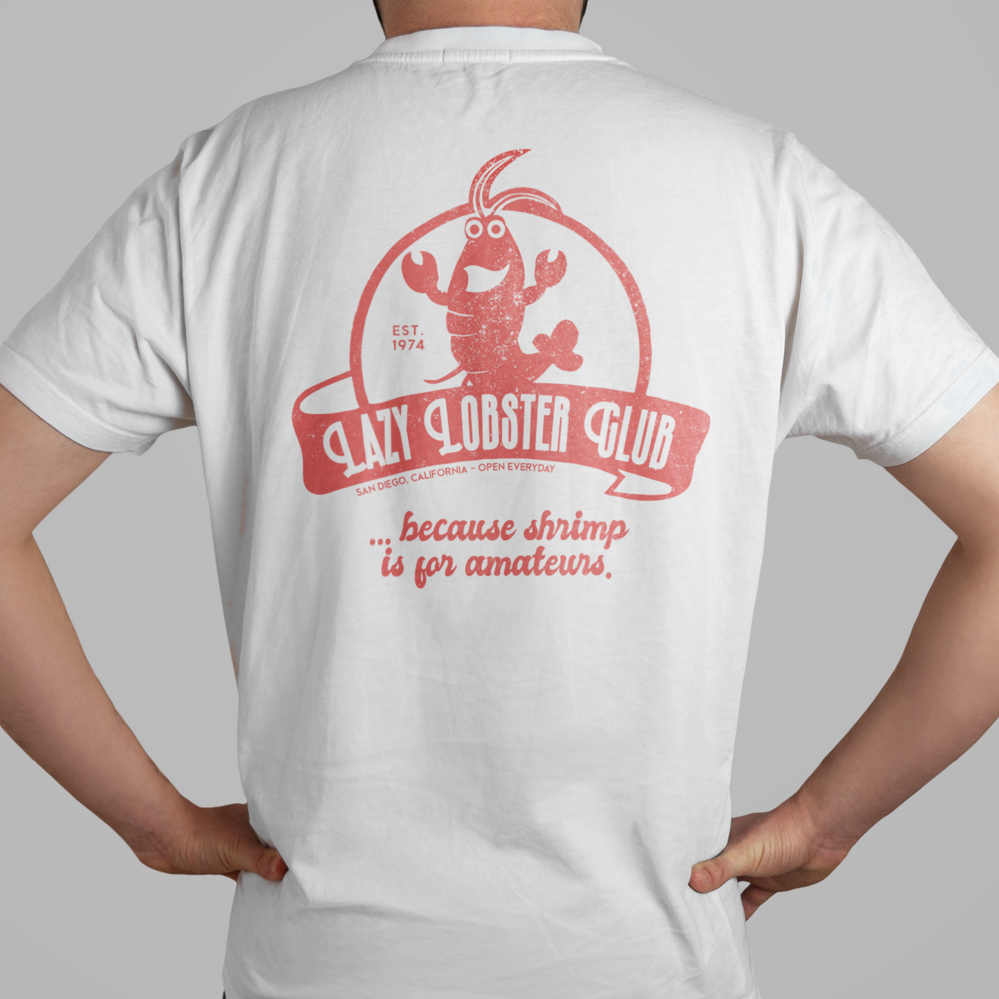 Lazy Lobster Club - Unisex Shirt aus qualitativer Bio-Baumwolle - Rücken- & Frontprint