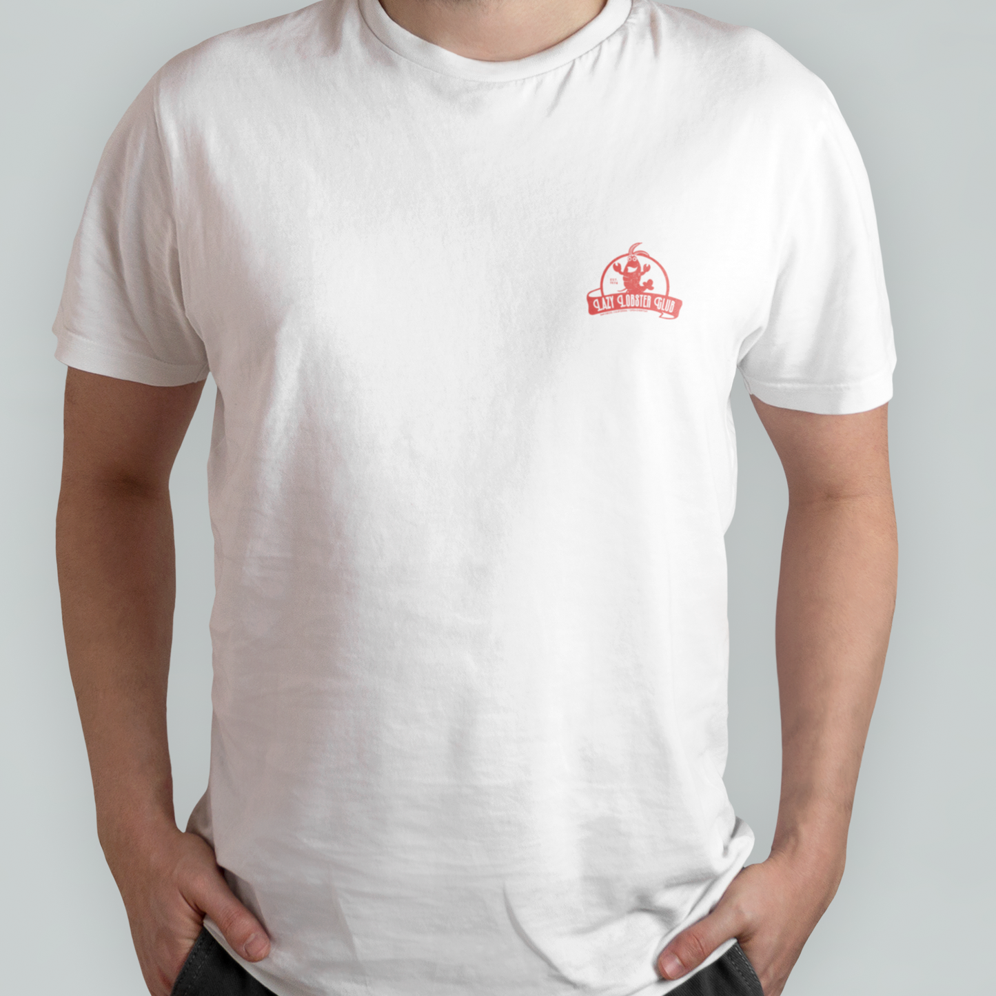 Lazy Lobster Club - Unisex Shirt aus qualitativer Bio-Baumwolle - Rücken- & Frontprint