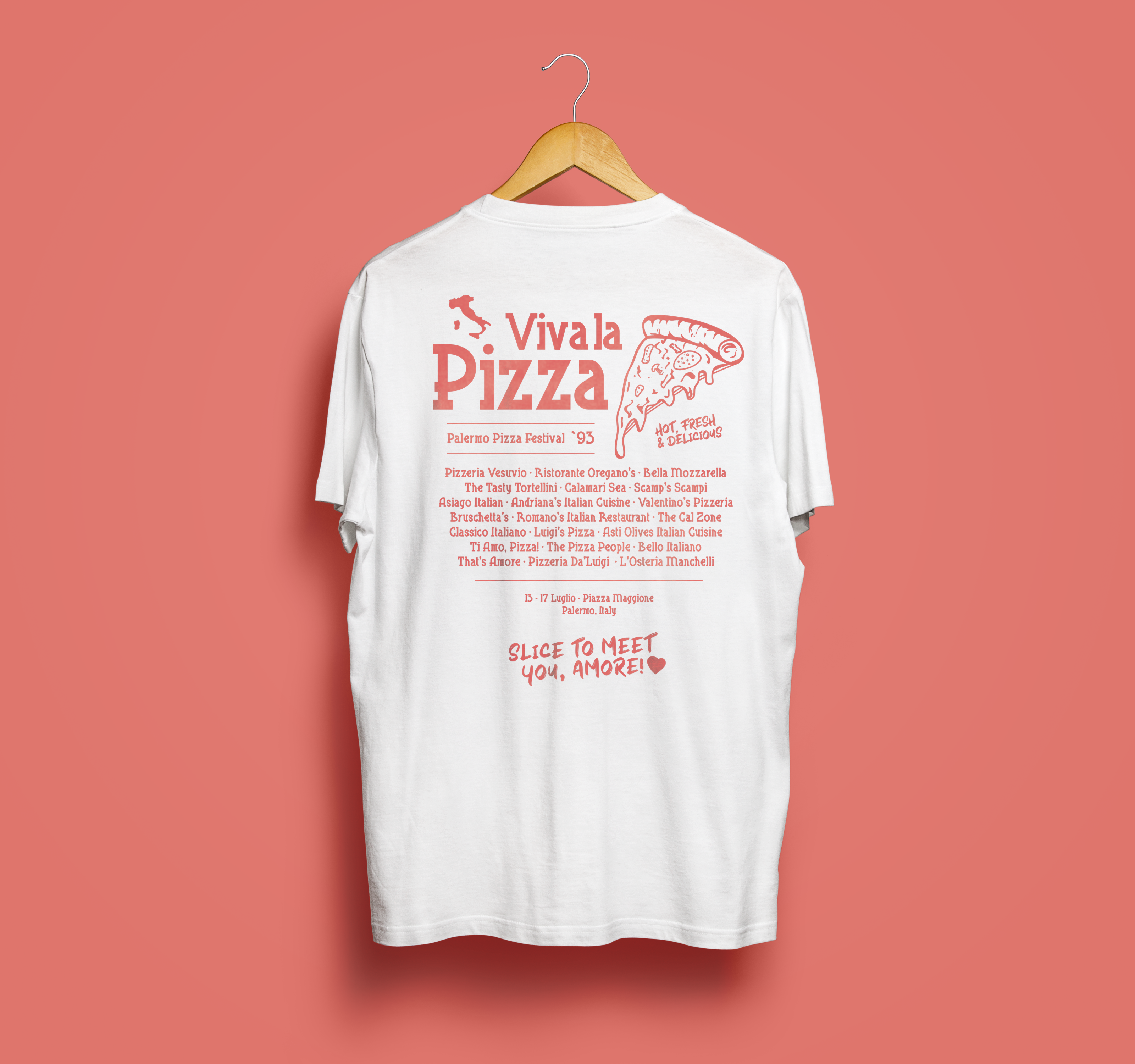 Viva La Pizza - Unisex Shirt aus qualitativer Bio-Baumwolle - Rücken- & Frontprint